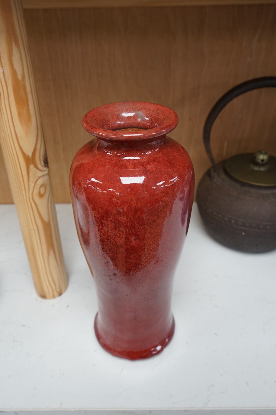 A Chinese sang-de-boeuf glazed vase, 25cm high